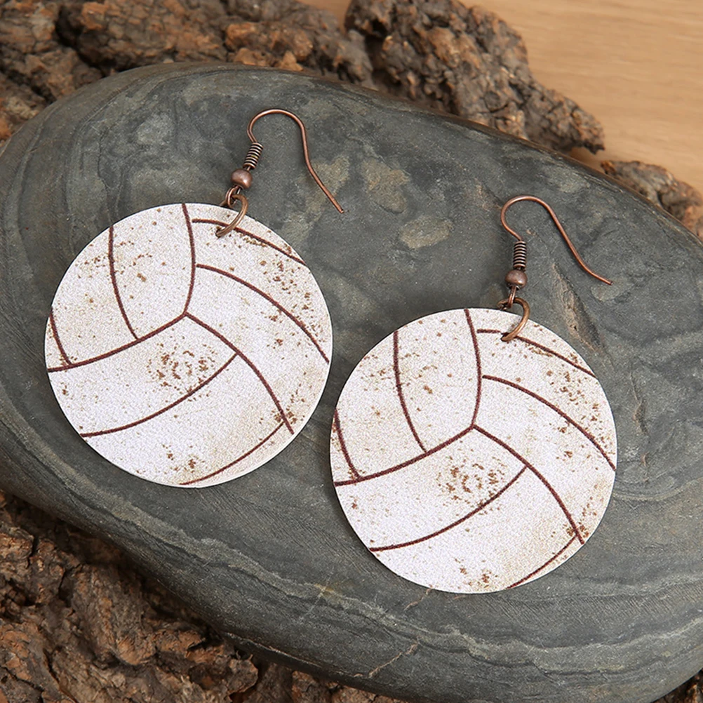 

Spherical Earrings Water Drop Dangle Sports Theme Baseball Rugby Basketball Gift For Women Girlfriend Wife