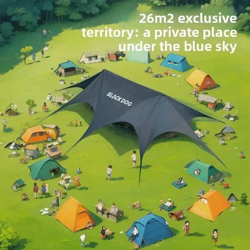 Outdoor Camping Canopy Tent Blackout Vinyl Quick Hitch Camping Camping Awning Folding Portable Hiking Family Reunion