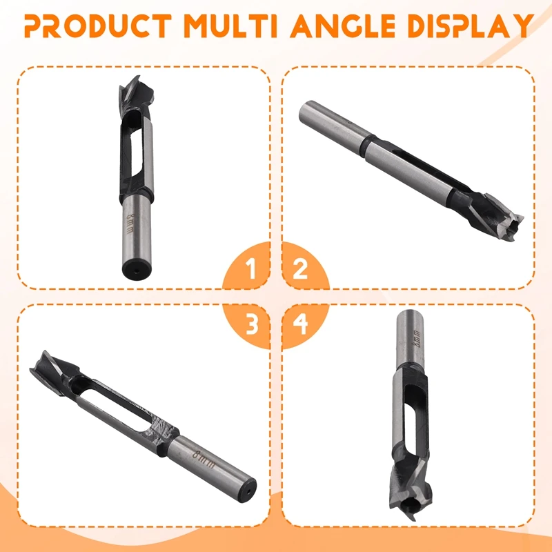 عالية السرعة الصلب لسان وتد النجارة مثقاب الخشب مدبب دافئ التوصيل القاطع ثقب قطر 8 مللي متر المفتاح الحفر