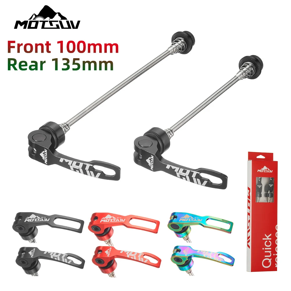 1 paio di spiedini per biciclette MTB Mountain Bike spiedini ultraleggeri a sgancio rapido QR 100mm 135mm per mozzo per bici da strada di montagna