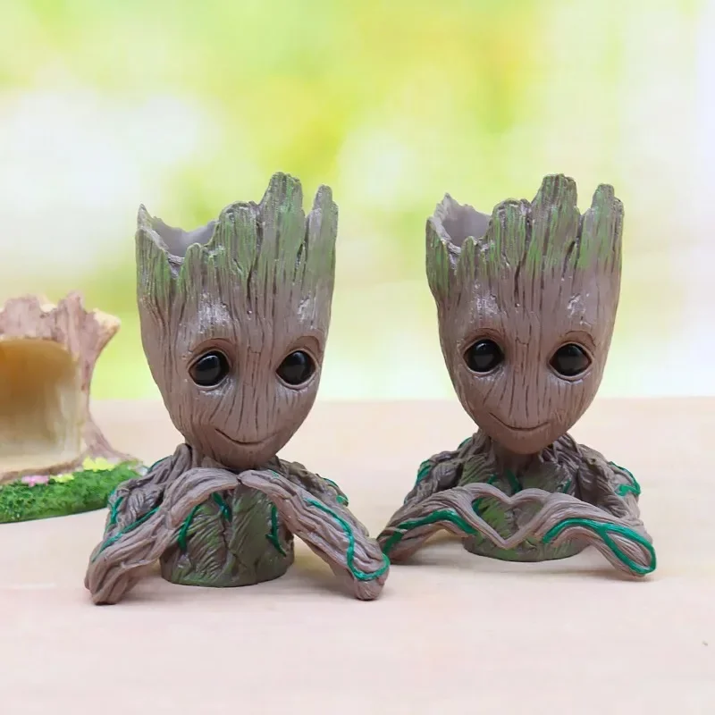 Disney Los vengadores de Marvel Groot Mini figura portalápices maceta Anime juguetes figura de acción sentado Groot Navidad juguetes para niños regalos