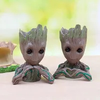 Disney Marvel Avengers Groot Mini Figure Pen Holder Flower Pot Anime Toys Action Figure Sitting Groot Christmas Kids Toys Gifts
