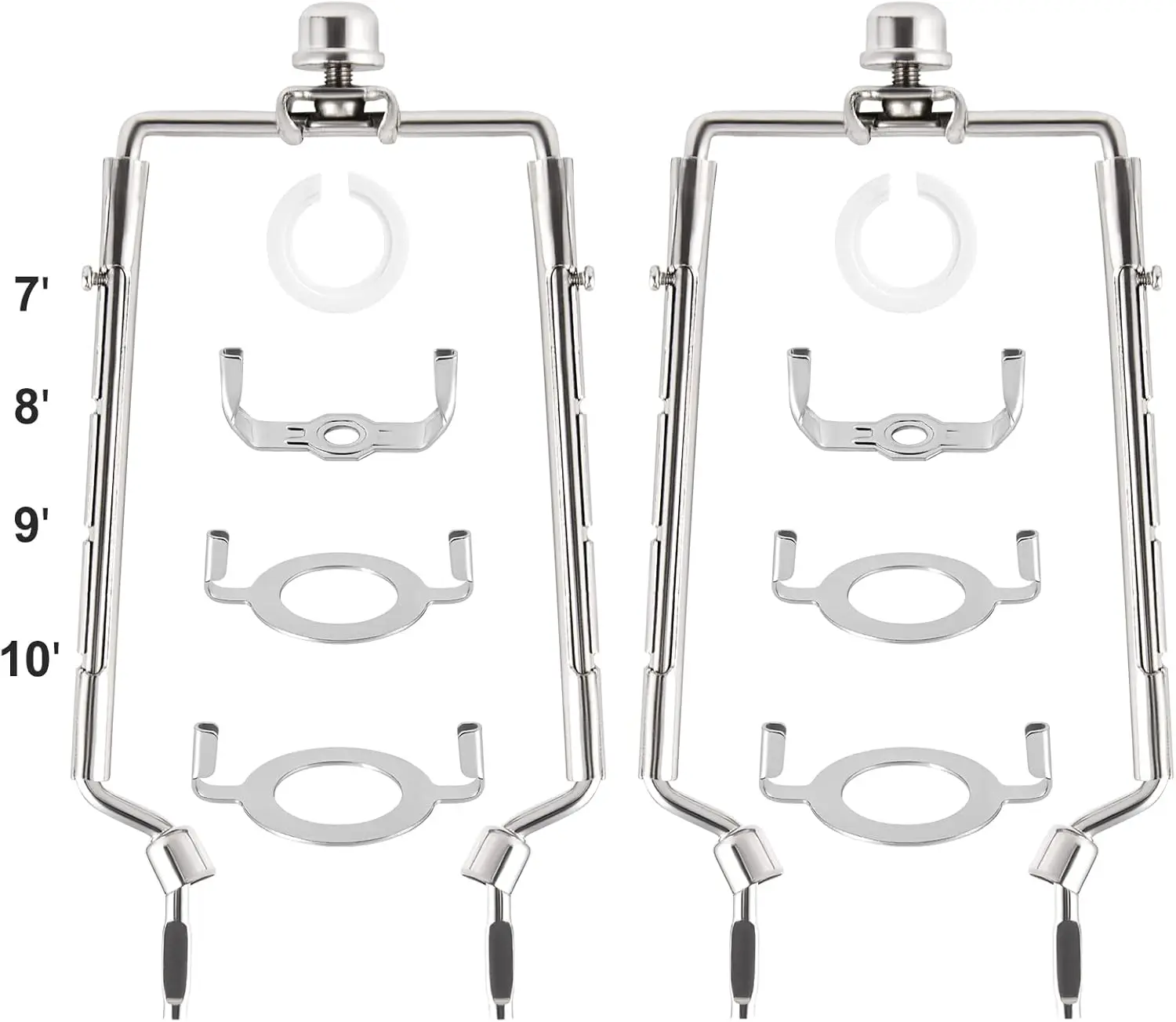 

2 Pack 7 8 9 10 inch Lamp Shade Harp Holder,Adjustable Lamp Harp Kit,Fit 3/8 IP Standard,E14,E26,E27 Light Base UNO F