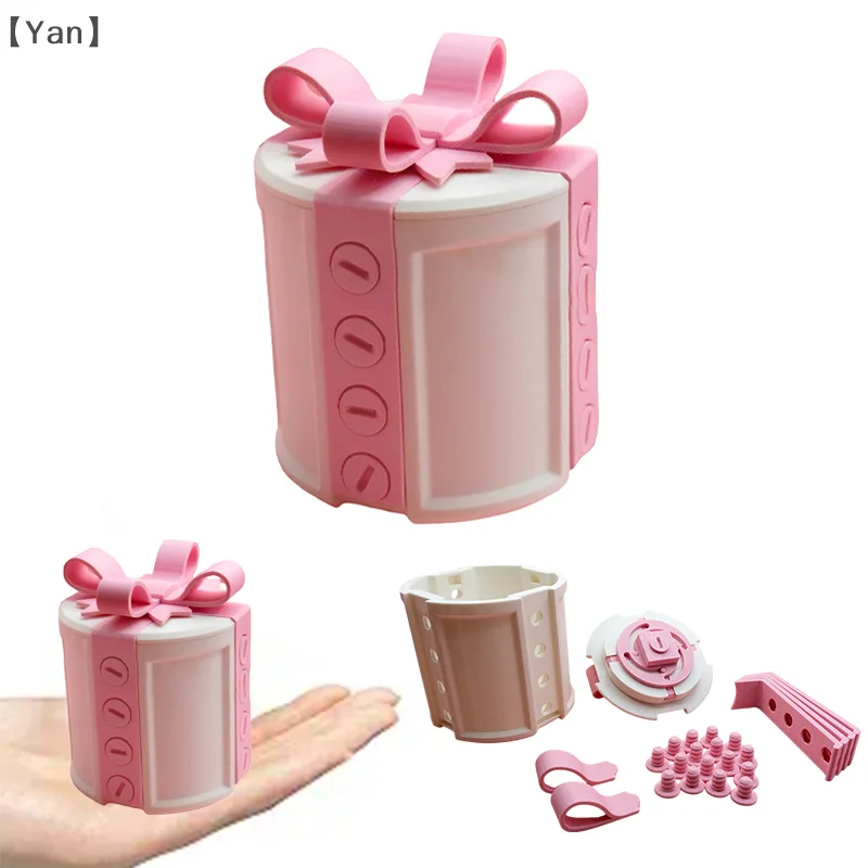 〔Yan〕Annoying Gift Box With Screws 3D Prank Box Valentine's Day Bow Gift Packaging Box With Hidden Compartment,Challenging Brain