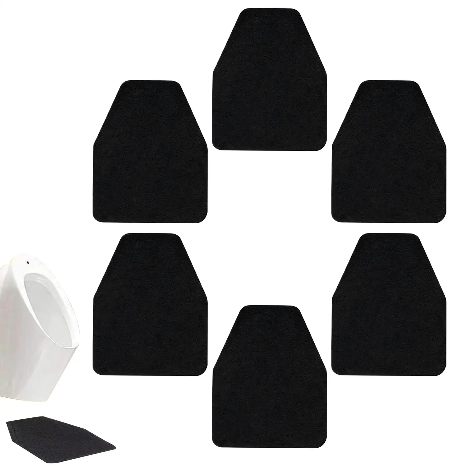 

6pcs Toilet Urinal Floor Mat Highly Absorbent Pads Rubber Urinal Floor Mats Suitable For Men's Restrooms And Bathrooms