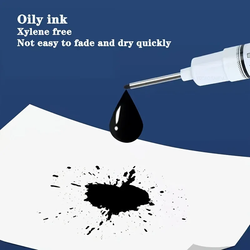 8pcs/set deep hole Long Head Markers Extended Nib 20MM  For Woodworking Metal Multi-functional Ceramic tile marking, hardware