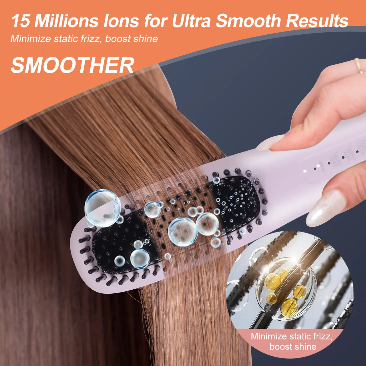 Hatteker-peine alisador de iones, portátil, uso doméstico, alisador ajustable multitemperatura negativo, nuevo modelo, herramienta de peinado