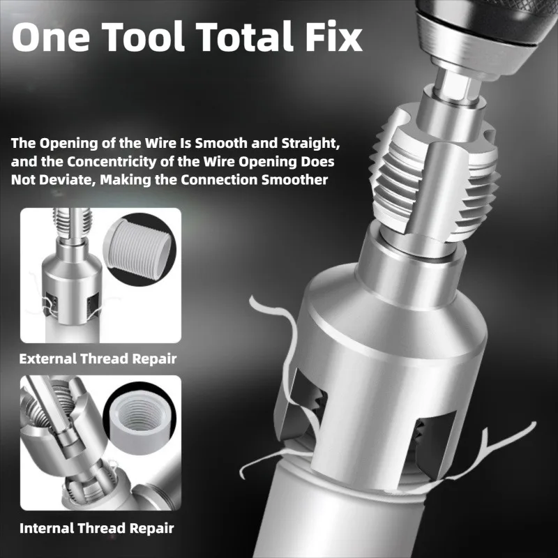 PPR Pipe Threading Tool for Electric Drill Plastic Pipe Thread Cutter Kit Tap Die Set for 20-32mm Water Pipes DIY Plumbing Tools