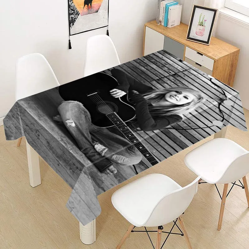 Avril Lavigne Tablecloth Oxford Fabric Square/Rectangular Dust-proof Table Cover For Party Home Decor TV Covers