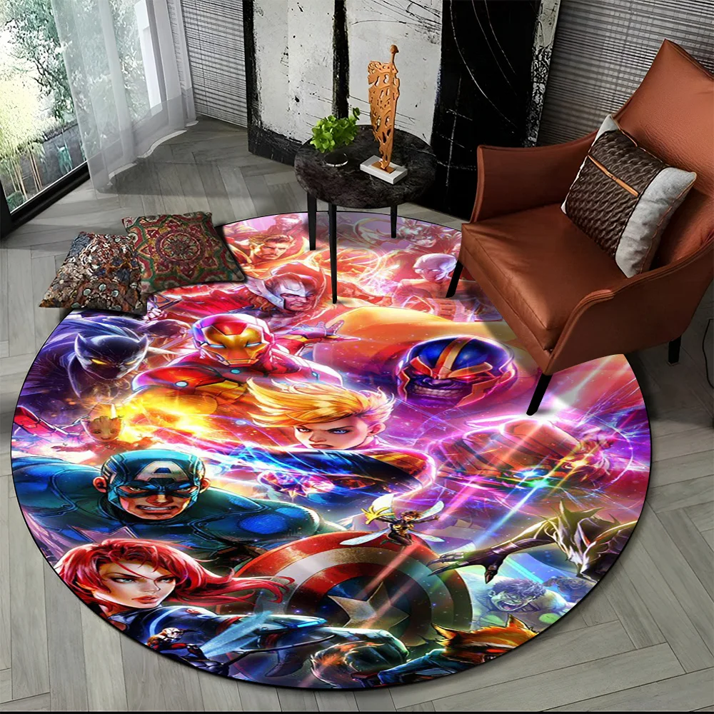 2025 New Marvel Superhero Series SpiderMan Cartoon Round Carpet Rug for Bedroom Living Room Sofa Decoration ,pet Decor Floor Mat