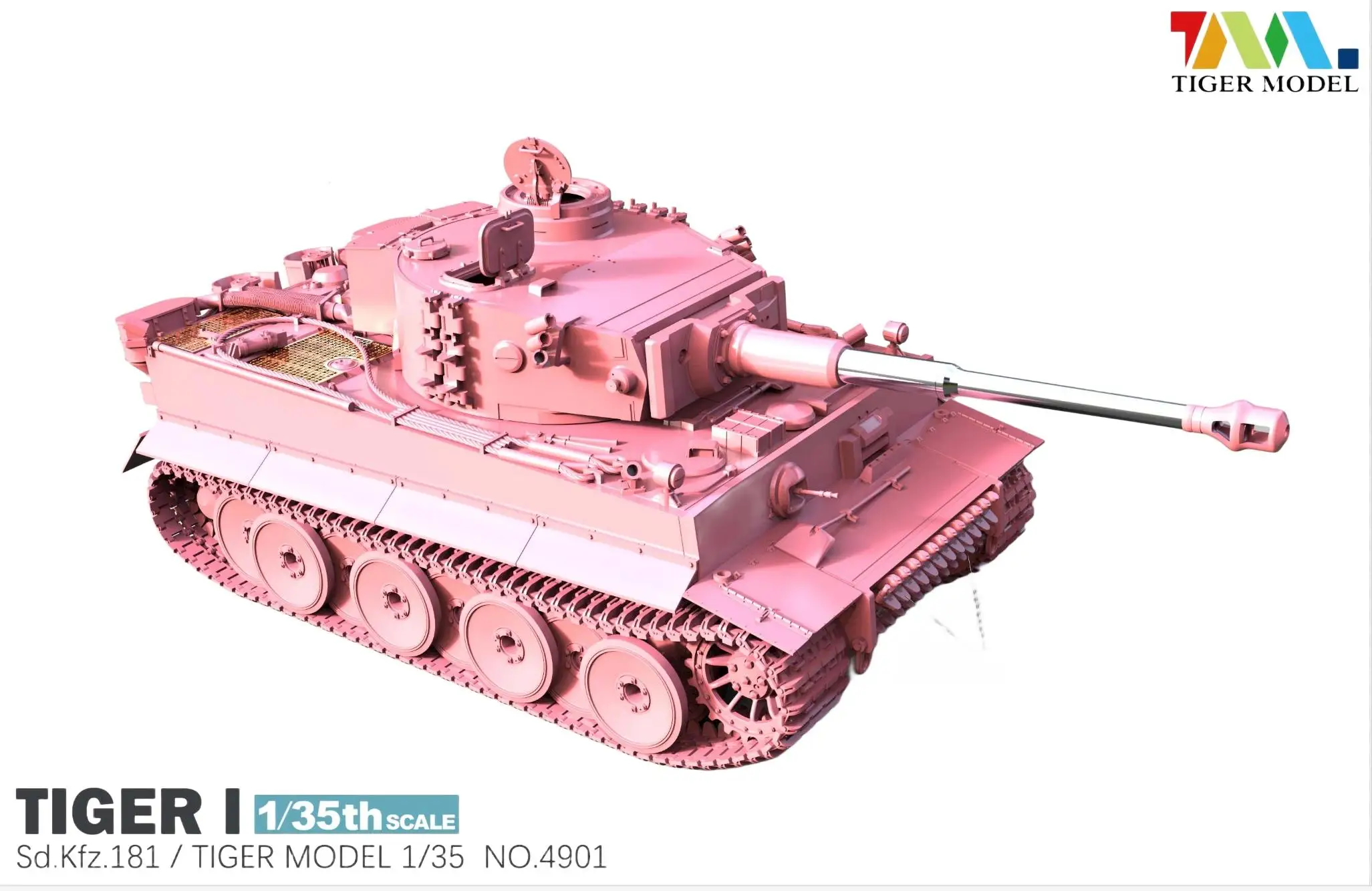 Tiger 4901 1/35 Panzerkampfwagen VI Ausf.E Sd.Kfz.181 TIGER I EARLY WWII GERMAN HEAVY TANK Special Pink Edition