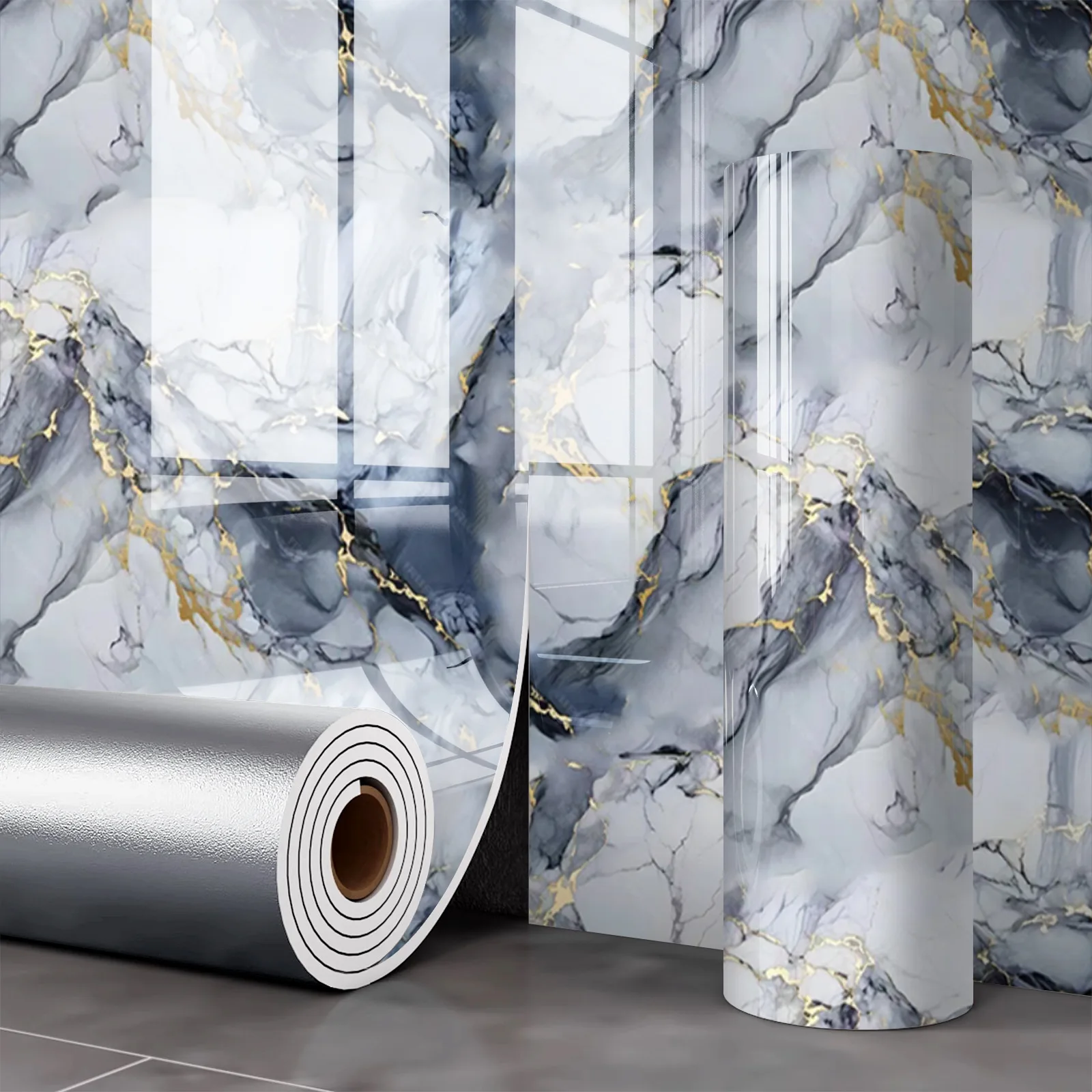 3D imitatie marmeren behang zelfklevend materiaal waterdicht dik marmeren tegelmuursticker slaapkamer keuken badkamer decor