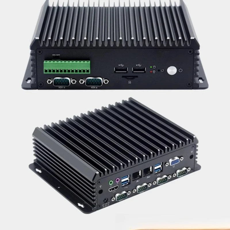 

embedded industrial computer host fanless fully enclosed industrial control machine dual network six strings