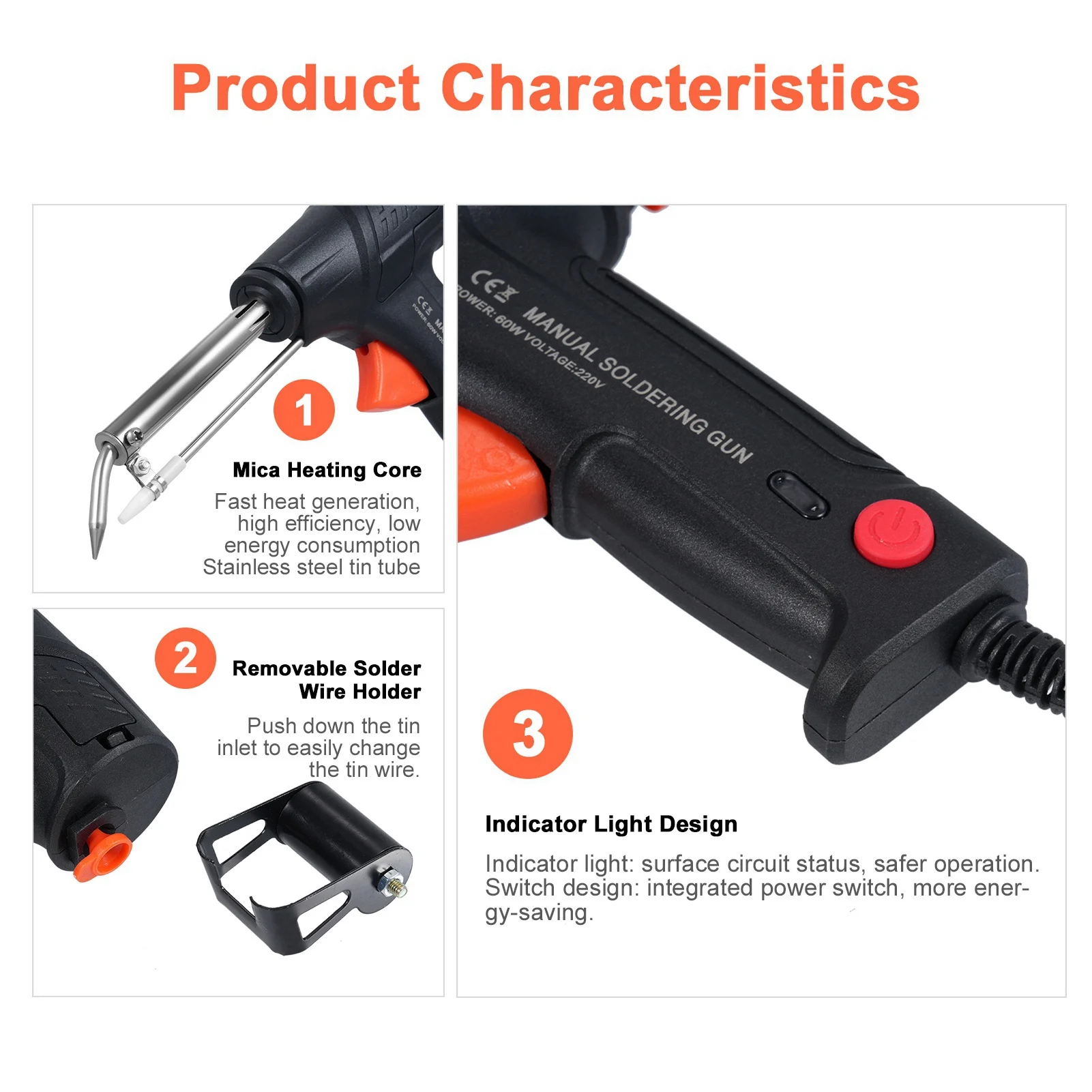 Soldering Iron Kit 60W Corded Electric Welding Machine with Welding Wire One Handed Soldering Machine Set for Soldering