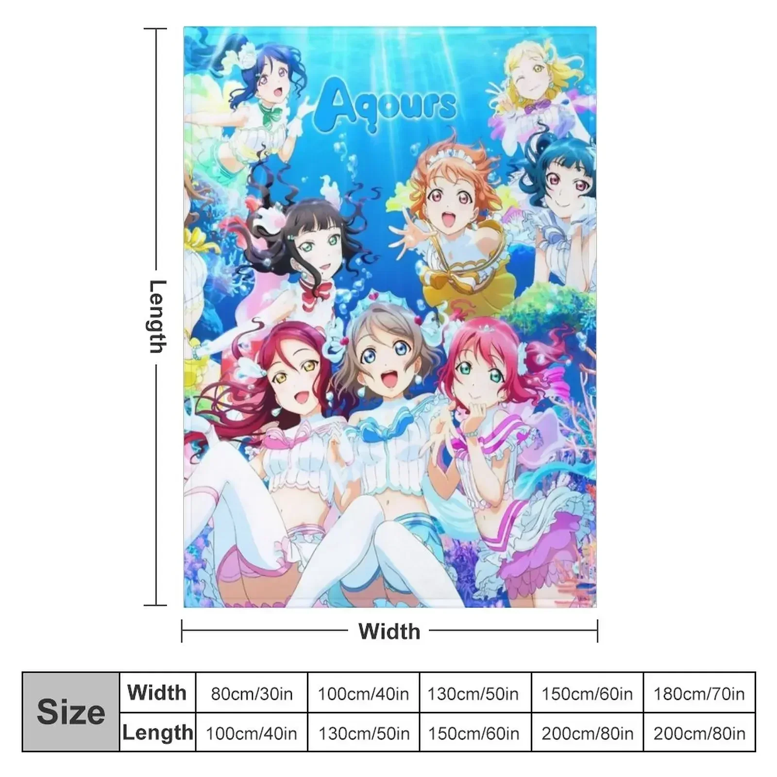Love Live! Sunshine!! - Koi ni Naritai AQUARIUM Throw Blanket couch cozy soft plush fuzzy picnic outdoor blanket