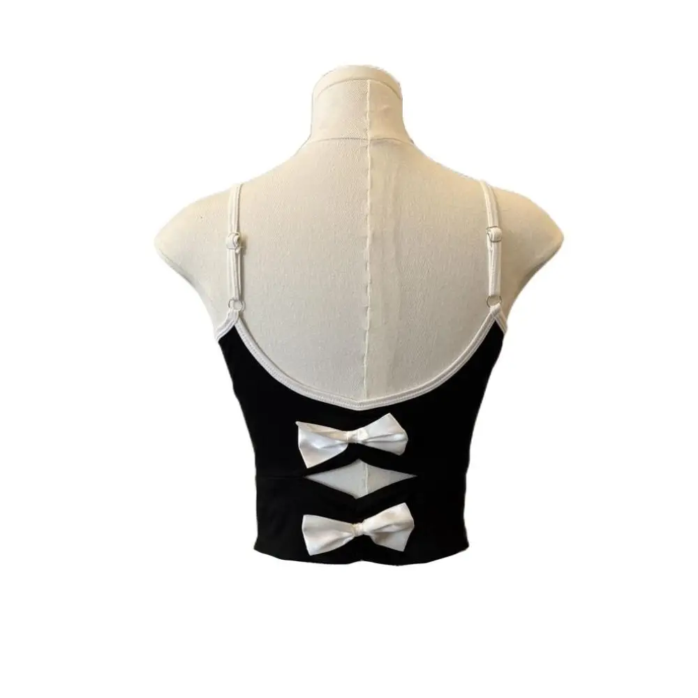 الكورية حار فتاة بروتيل مع منصات جوفاء المرقعة سليم المحاصيل القمم المرأة بلا أكمام الجمال الظهر حجر الراين القوس بروتيل السفر #4