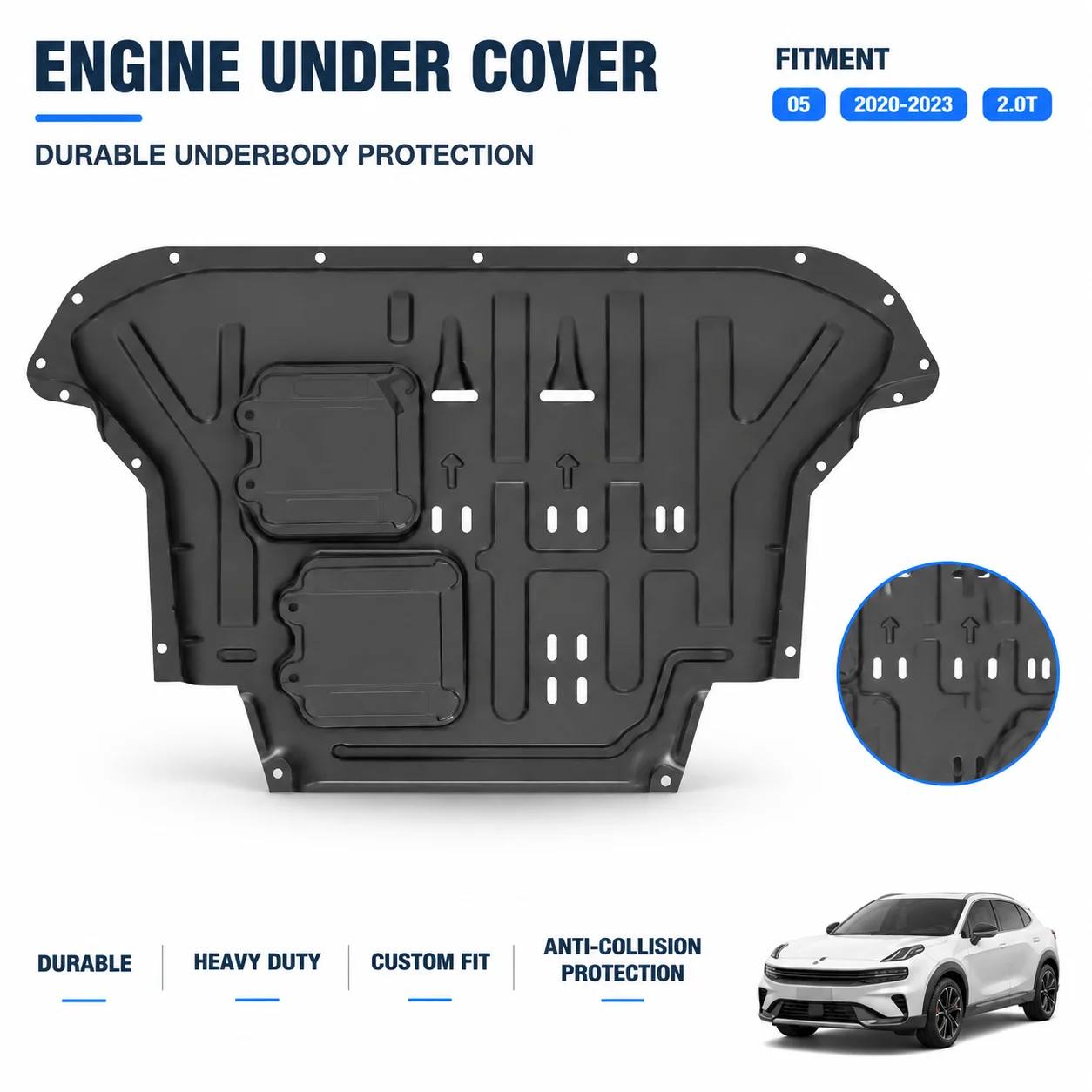 Underbody Protection Anti Collision Design 2020-2023 2.0T Engine Guard For Lynk&Co 05 Custom Fit Heavy Duty Daily Driving