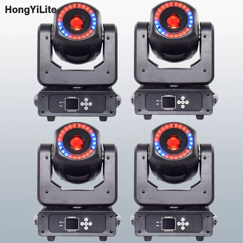 HongYiLite New Arrivals 150W LED Moving Head Light Strip Ring Rotating Gobo Spot Stage Lighting 5-Face Prism For DJ Disco Party