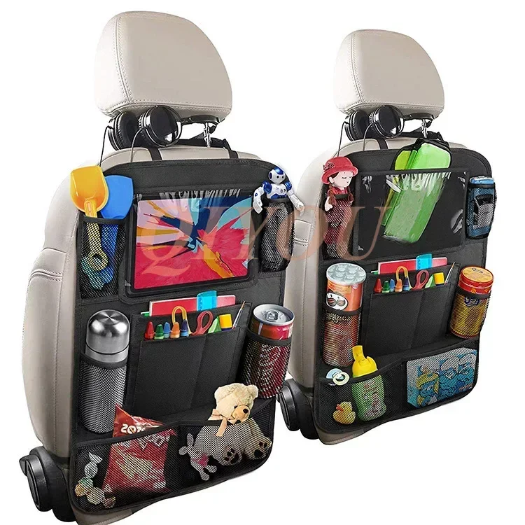 Car Backseat Organizers for Kids, Car Organizer Mat Car Seat Back Protectors, Multiple Storage Pockets for Toys Drink Tissue