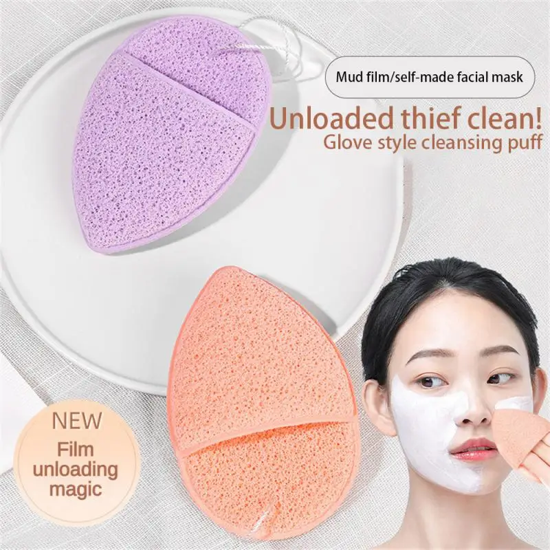 Gezicht Wassen Spons Gezicht Veeg Handschoen Type Kompres Cosmetische Puff Gezichtswas Spons Reinigingstool Make-Up Remover Spons