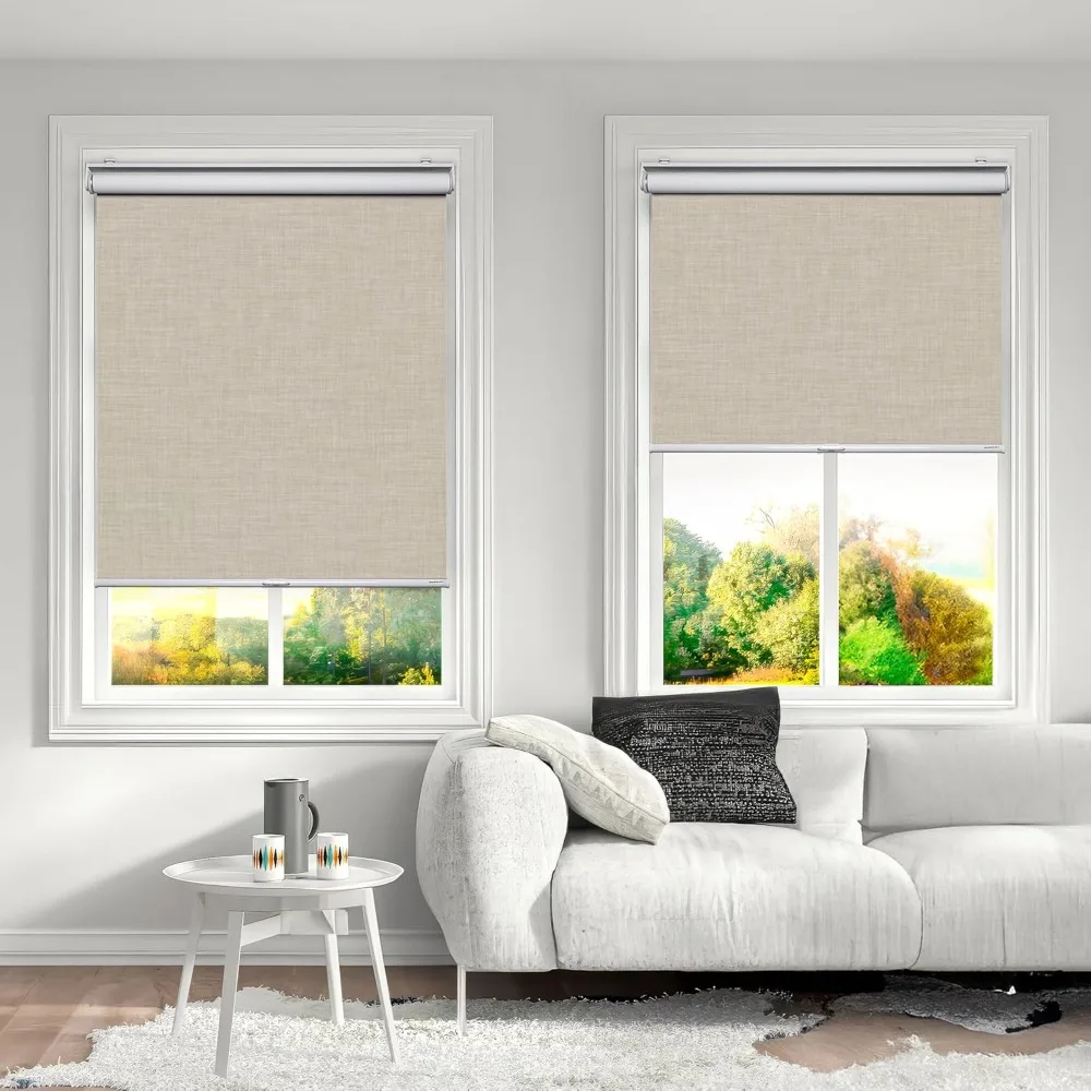 

Upgraded 100% Blackout Roller Shade, Window Blind with Thermal Insulated, UV Protection Fabric. Easy to Install