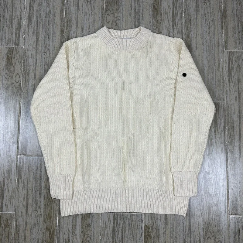 

Мужской вязаный свитер из хлопковой пряжи, теплый, свободного кроя, на осень-зиму, модный, повседневный, с длинным рукавом, круглым вырезом, топ