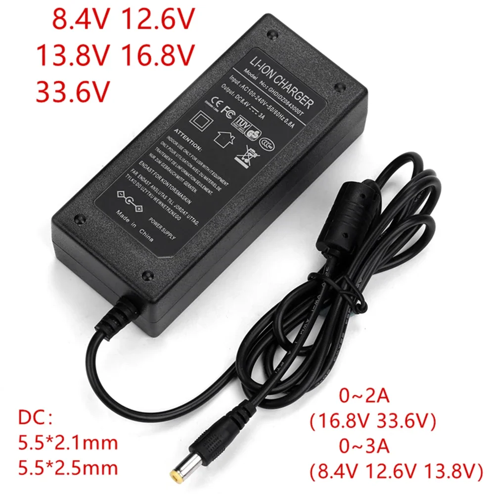 Ładowarka AC-DC 4,2 V 8,4 V 12,6 V 16,8 V 1A 2A 3A Zasilacz 4,2 V 8,4 V 12,6 V 16,8 V 1000MA do akumulatorów litowych 18650