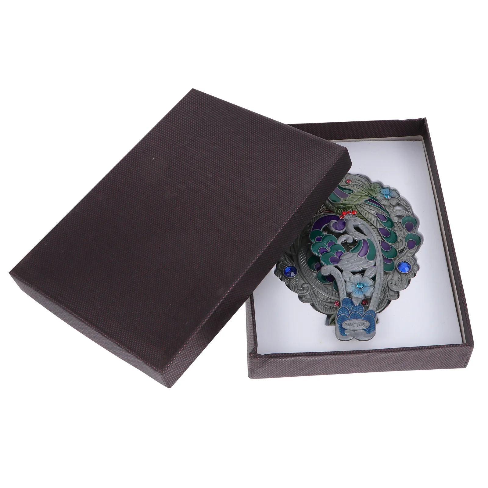 Makeup Mirror Handheld Metal Portable Foldable Retro Oval Vintage