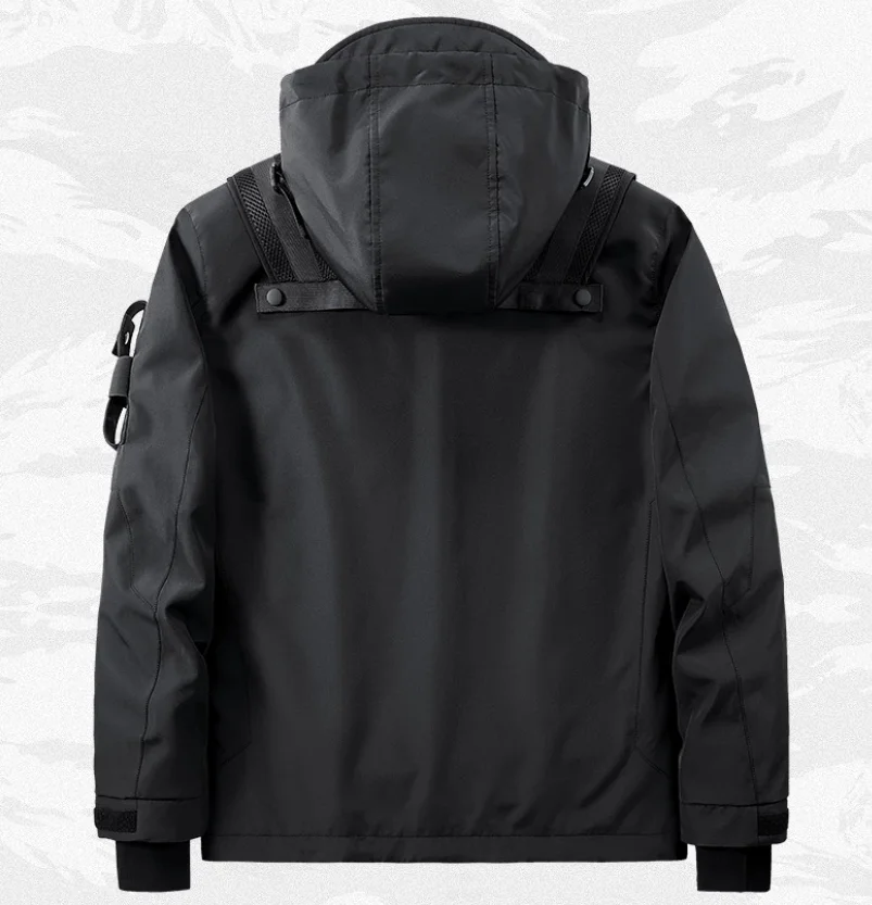 Spring and Autumn functional style multi pocket hooded workwear jacket tactical jacket