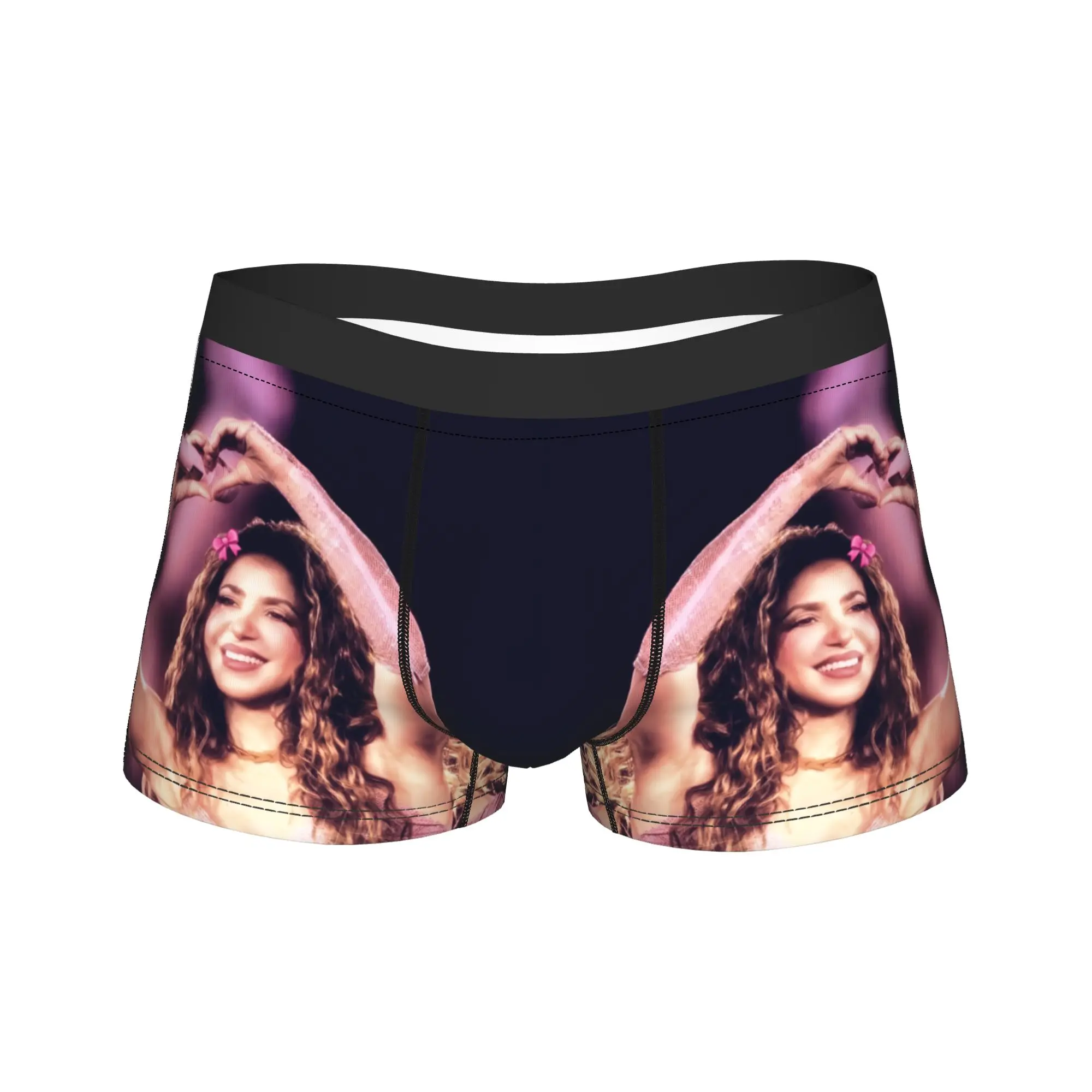 Men's Shakira Colombian Singer Underwear  Novelty Boxer Briefs Shorts Panties Male Soft Underpants Plus Size