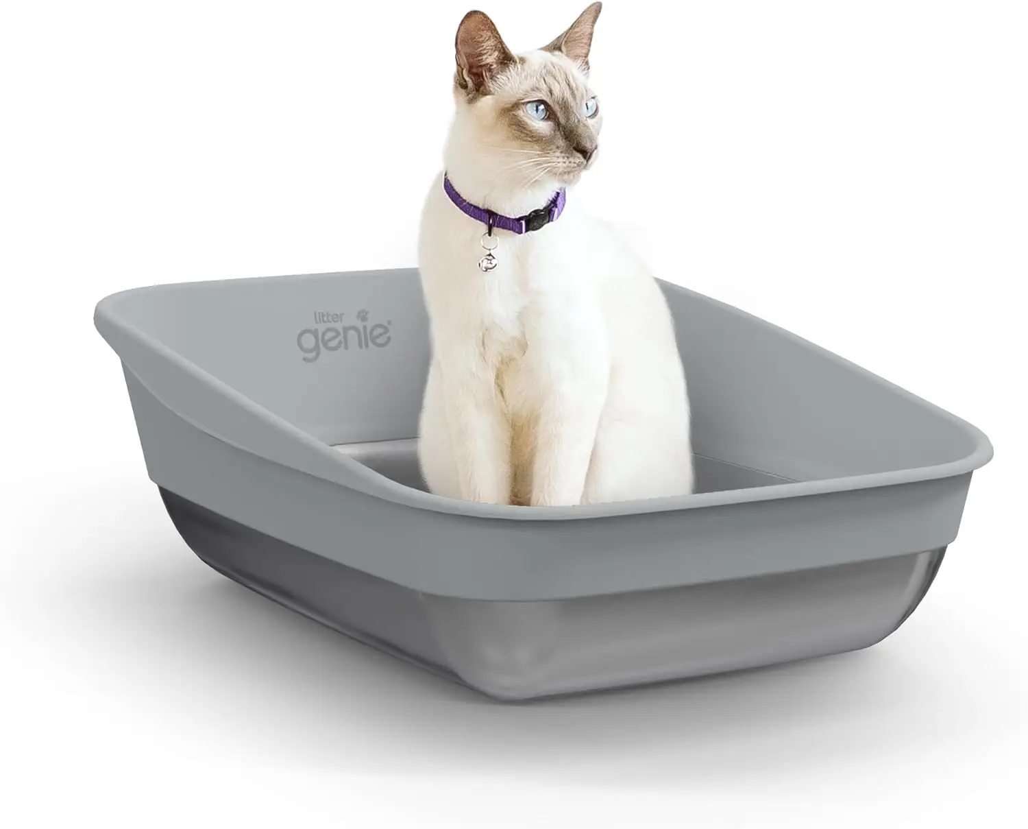 

Platinum Stainless Steel Litter Box | Durable, Modern Design, 360° Visibility, Anti-Slip Pads