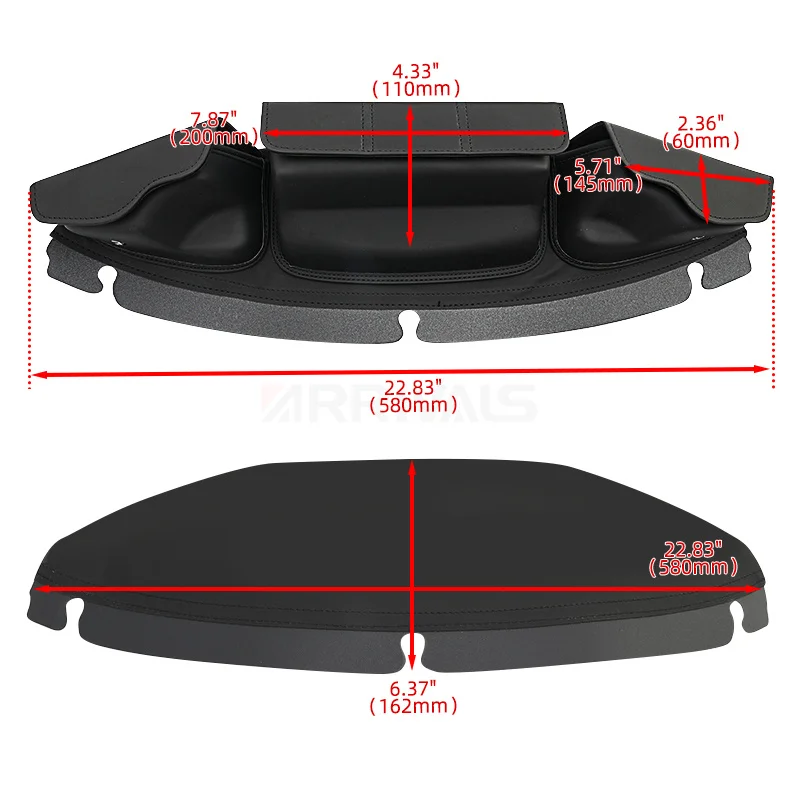 Motorrad-Windschutzscheibentasche, 3 Taschen, Batwing-Verkleidungstasche für Harley Electra Glide Street Glide Ultra Limited Tri Glide ab 2014