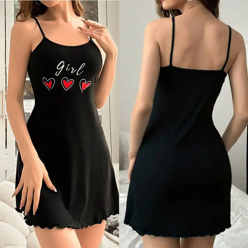 Comfortable Women's Sleep Dress Summer New Style Print Multiple Patterns Strapless Gown Home Leisure Clothing Nightgown