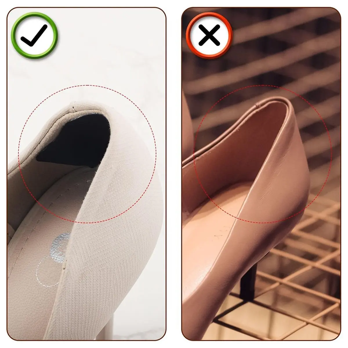 COFA 16pcs Shoe Heel Repair Patches, Self-Adhesive Inside Hole Fix Kit Leather Heel Cushion for Boots Sneakers High Heels