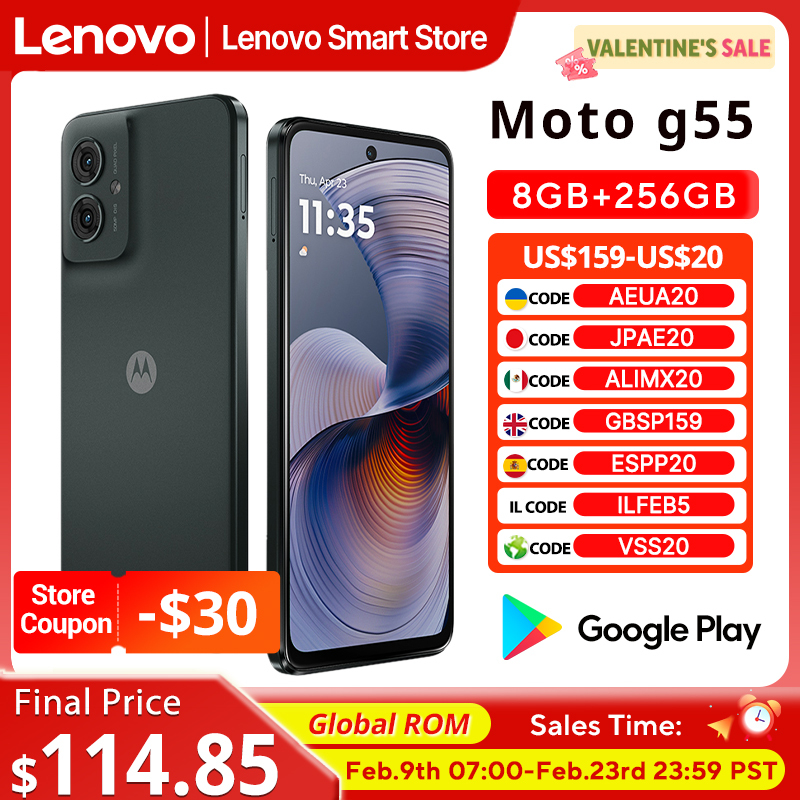  Motorola MOTO G55 Smartphone 6.5-inch 120Hz Display Global ROM MediaTek Dimensity 7025 CPU 256GB 50MP 5000mAh Cellphone 