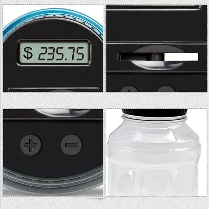 Money Savings Counter Clea Digital Sorter Bank LCD Counting Money Jar Change Gift For Adults