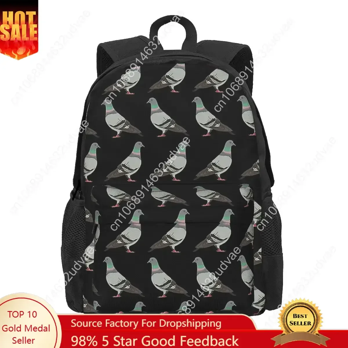 Pigeon Walk Backpacks Bookbag School Bags Cartoon Rucksack Travel Rucksack Shoulder Bag Large Capacity