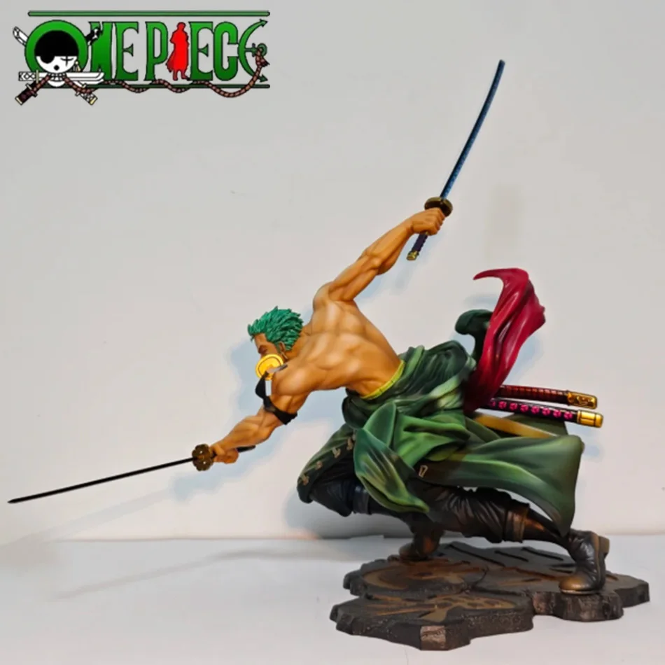 Figura de Anime de One Piece, Luffy y Roronoa Zoro con Tres Espadas, Estatua de PVC de Colección, Modelo de Acción, Regalo