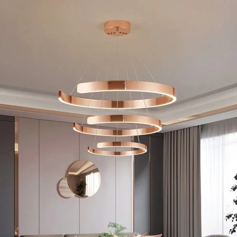 Modern Minimalist Round Ring Ceiling Pendant Lights LED Restaurant Bedroom Living Room Nordic Home
