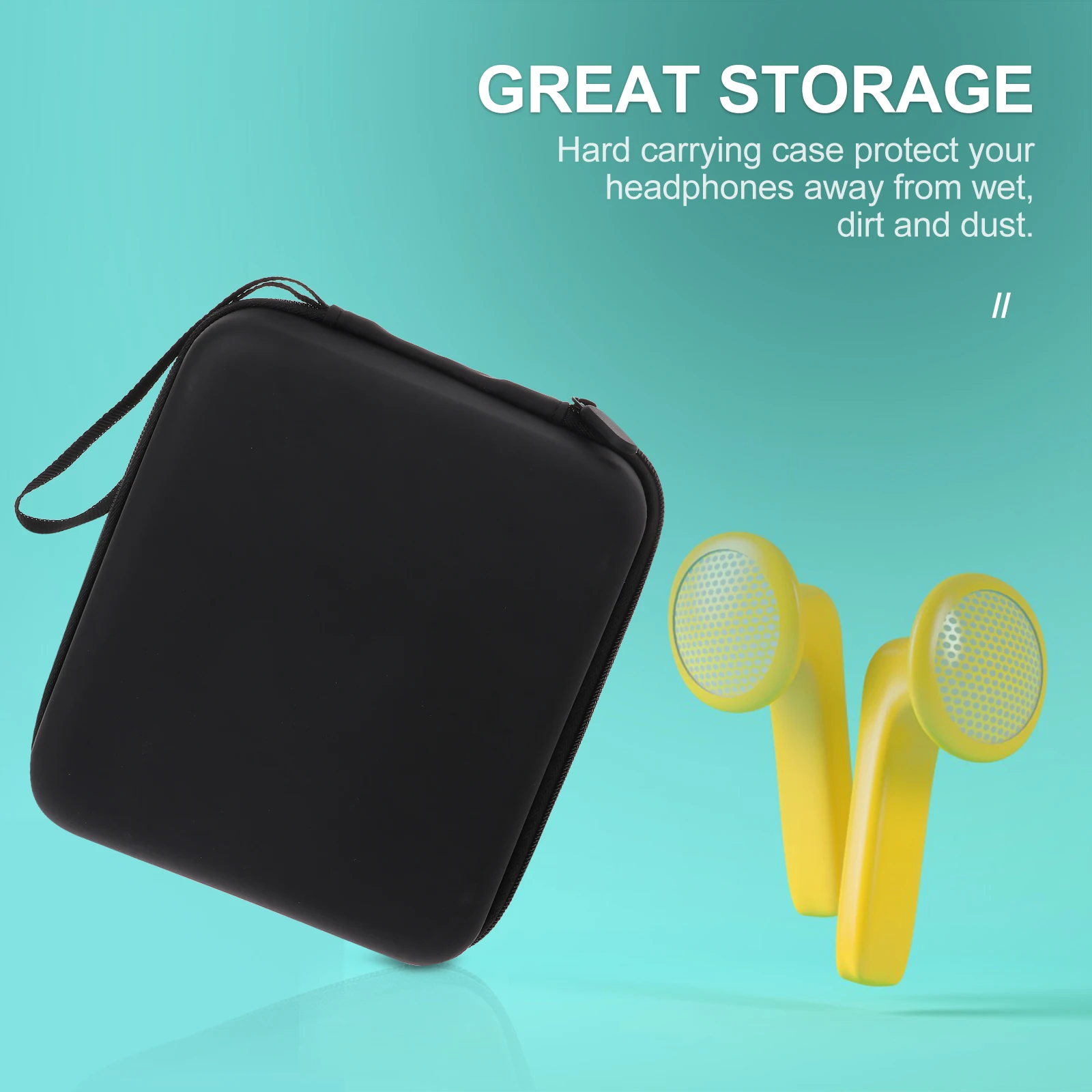 

Waterproof Data Cable Handbag EVA Line Information Headphone Black Zipper Travel