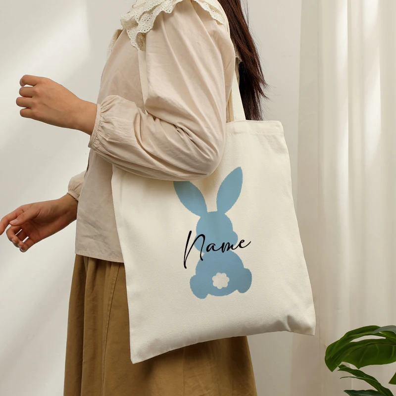 

Personalized Easter Jute Easter Tote Bag Inspired Designer Tote Bag Canvas Bag Shopping With Name Easter Gift for her