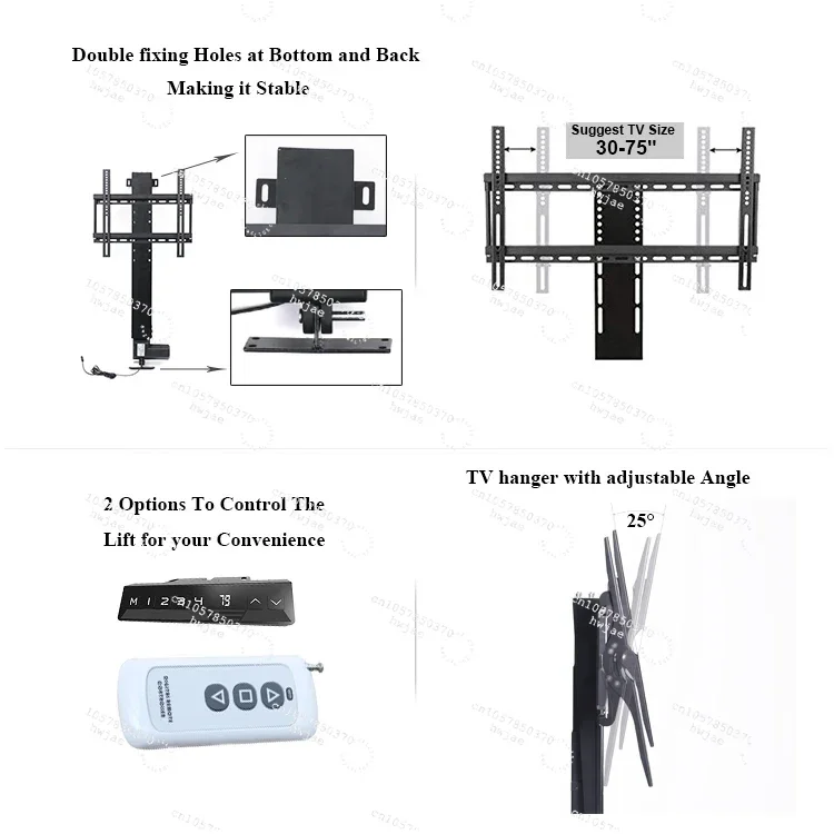 Motorized Intelligent Modern Remote Control Motorised Tv Stand Lift