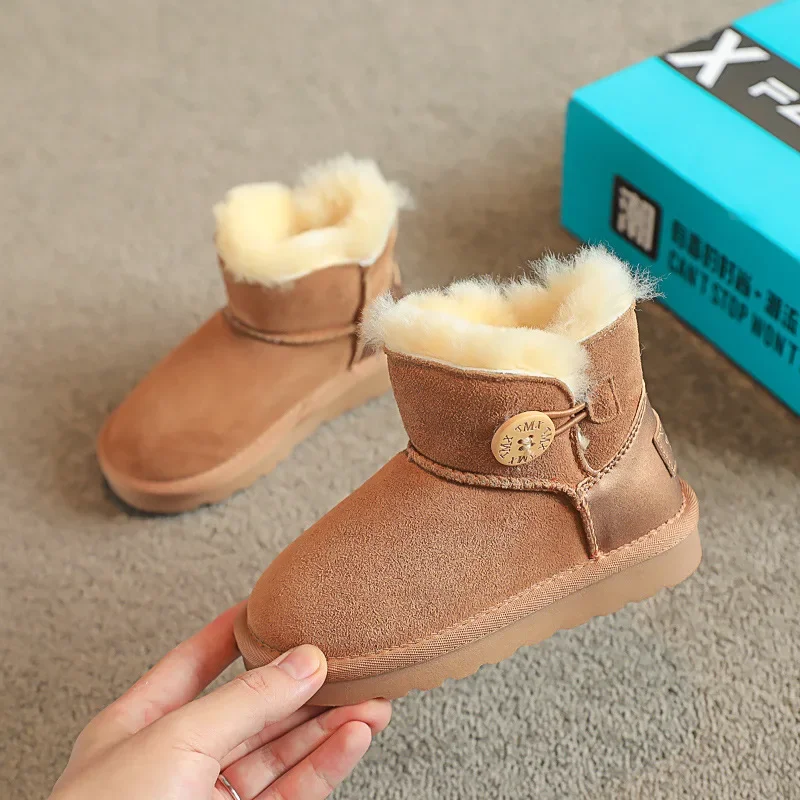 2022 New Winter Boys and Girls with Plush and Thick Cotton Shoes Casual Fashion Children\'s Snow Boots Students Warm Cotton Boots