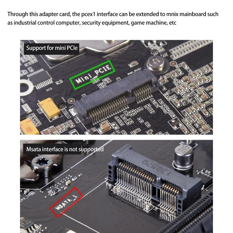 Mini PCIE To PCI-E X1 Expansion Card PCI-E Riser Card SATA Power Connector USB3.0 Cable PCIE Extender