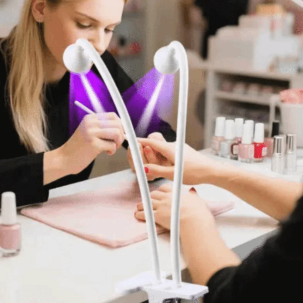 مزدوج الرأس LED الجدول مصباح ضوء الليل عنبر مصباح الأشعة فوق البنفسجية المعالجة البنفسجي مصباح مرنة المحمولة إصلاح الهاتف المحمول مصباح #3