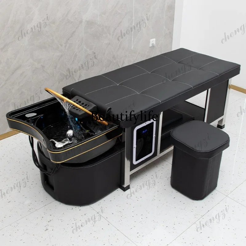 K153   Sink Equipment Shampoo Chair Massage Stylist Ear Picking Comfort Shampoo Chair Lounge PU Leather Furniture