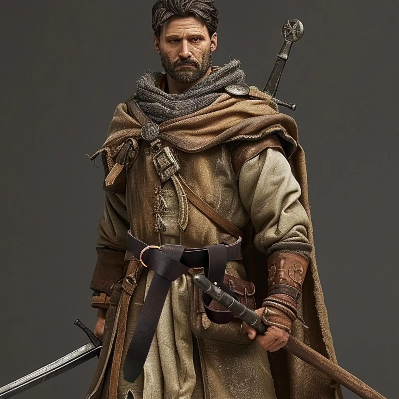 

Medieval Warrior Knight Sword Sheath, Retro Scabbard Holder Dagger Rapier Sheath Ring Scabbard with Belt