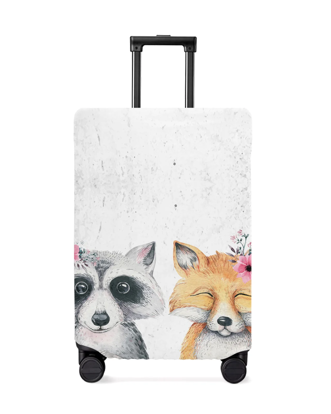 

Cute Animals Raccoon Fox Owl Travel Luggage Protective Cover for Travel Accessories Suitcase Elastic Dust Case Protect Sleeve