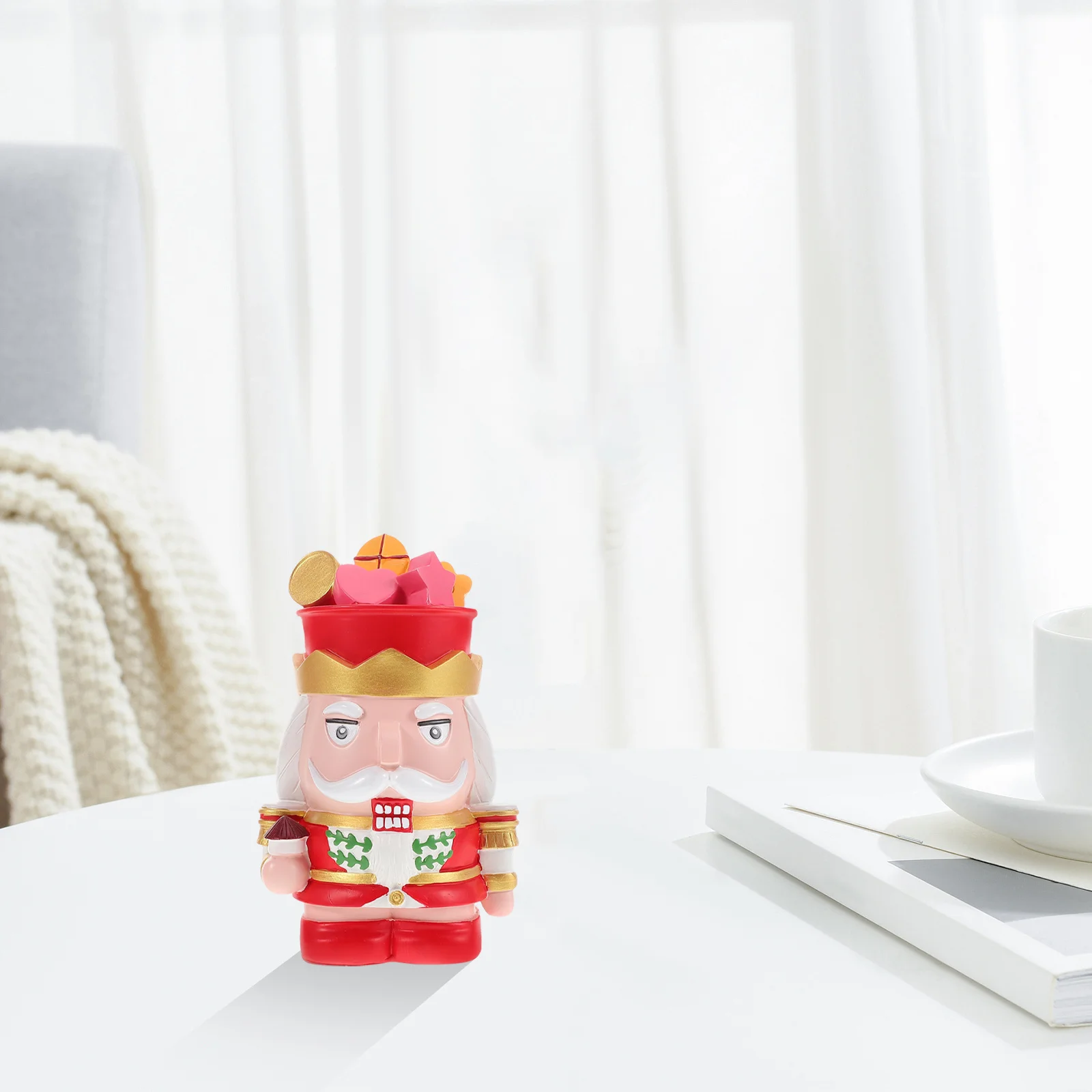 Hucha cascanueces de resina, hucha decorativa de gran capacidad, decoración del hogar, regalo de cumpleaños, decoración para guardería, hucha