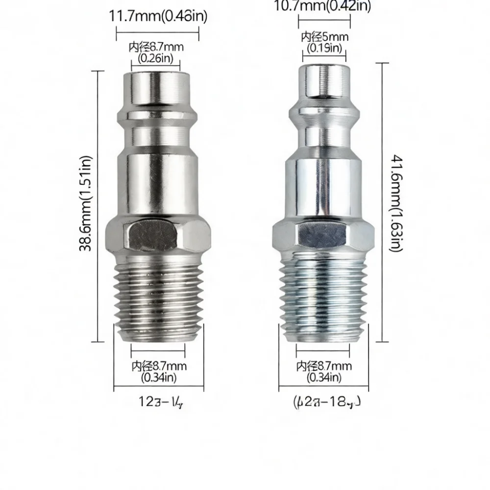 Pneumatic Air Fitting 1 4 PT Male Thread Connector European Standard Quick Connect Hose Adapter Industrial Coupling Coupler